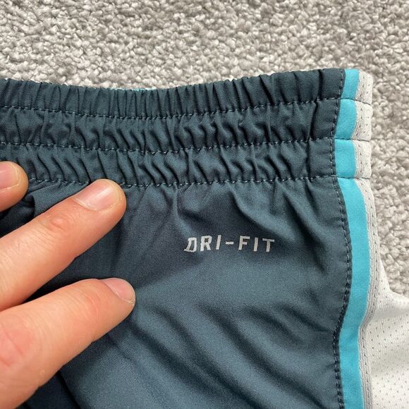 Nike Dri-Fit Active Shorts Women Medium Blue Elastic Waist Athletic Running 30x4 - Picture 9 of 14